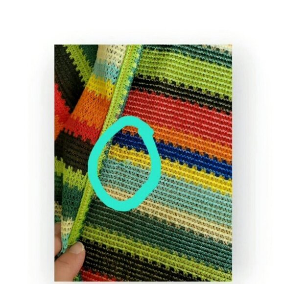 Edikted Rainbow Crochet Dress Short Sleeve Scoopneck Size S - Picture 11 of 11